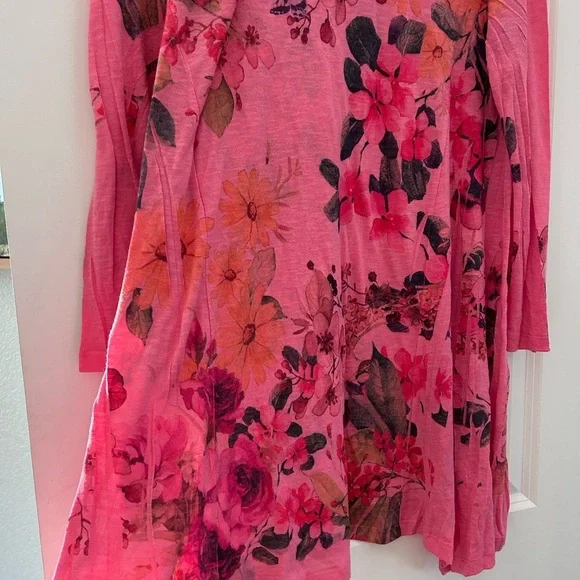 Cactus floral and sparkles midi length dress/tunic. Long sleeve. Fairy. Whimsy. - Picture 6 of 15